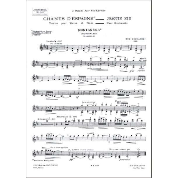 Chants D'Espagne Violon-Piano